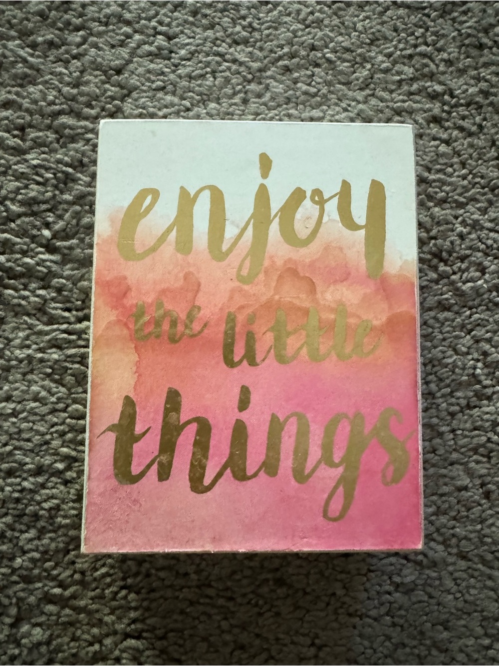 Hobby Lobby Pink and Gold "Enjoy the Little Things" Wall Art